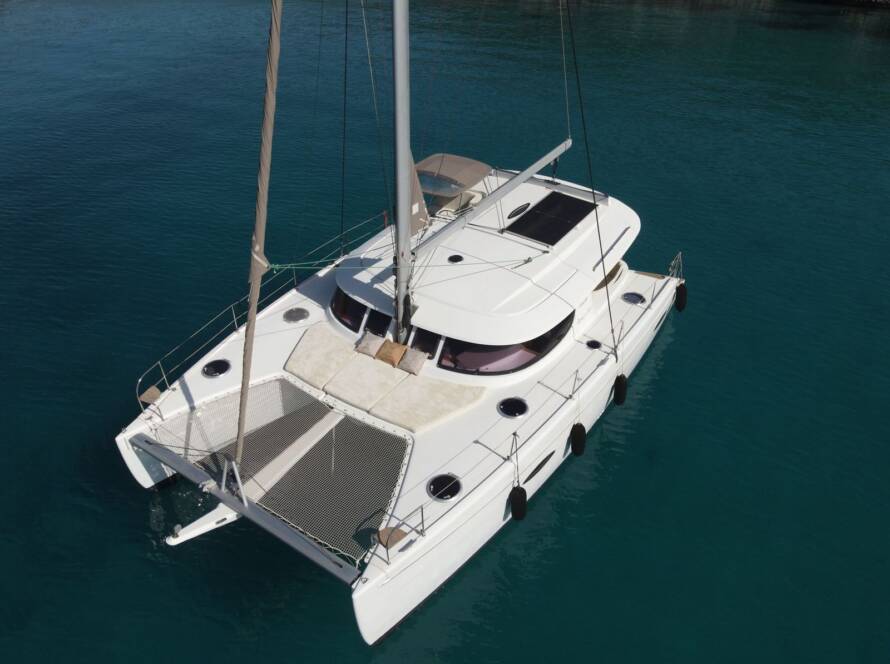 Pajot 41 Catamaran exterior view for a comfortable Bodrum catamaran holiday in Turkey